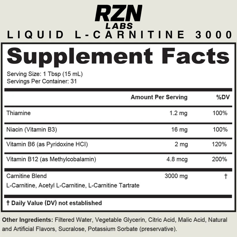 RZN Liquid L-Carnitine 3000mg