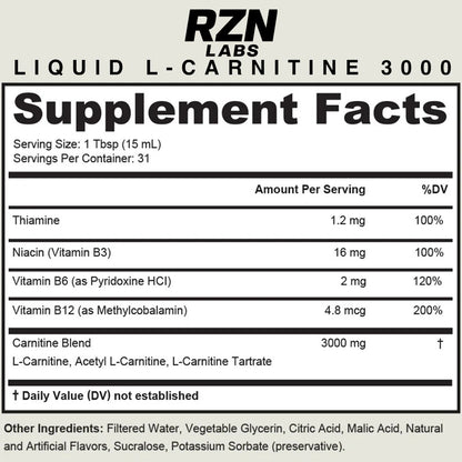 RZN Liquid L-Carnitine 3000mg